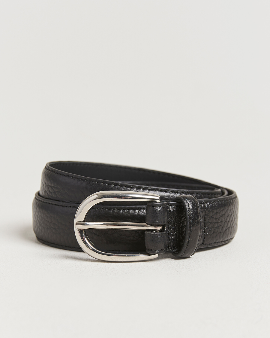 Uomini | Cinture | Loake Shoemakers | Harry Grained Leather Belt Black