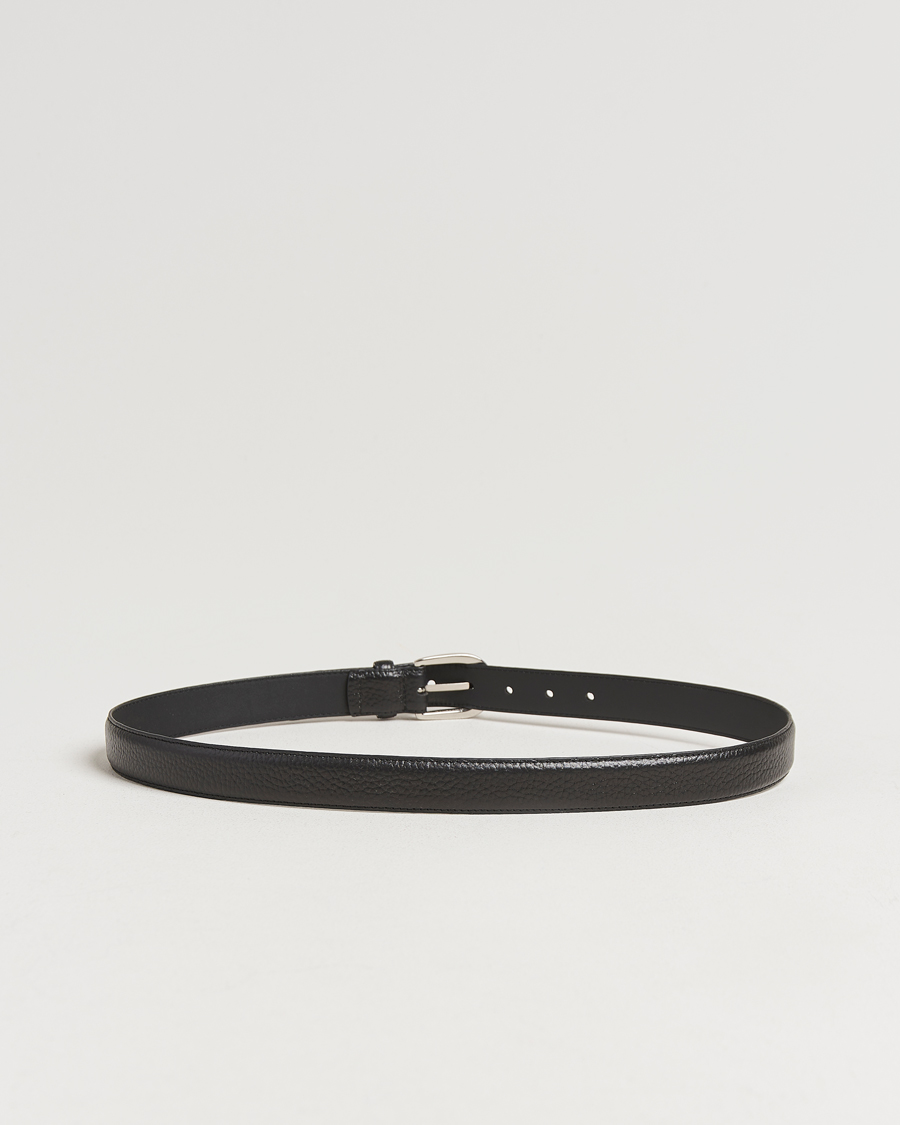 Uomini | Cinture | Loake Shoemakers | Harry Grained Leather Belt Black