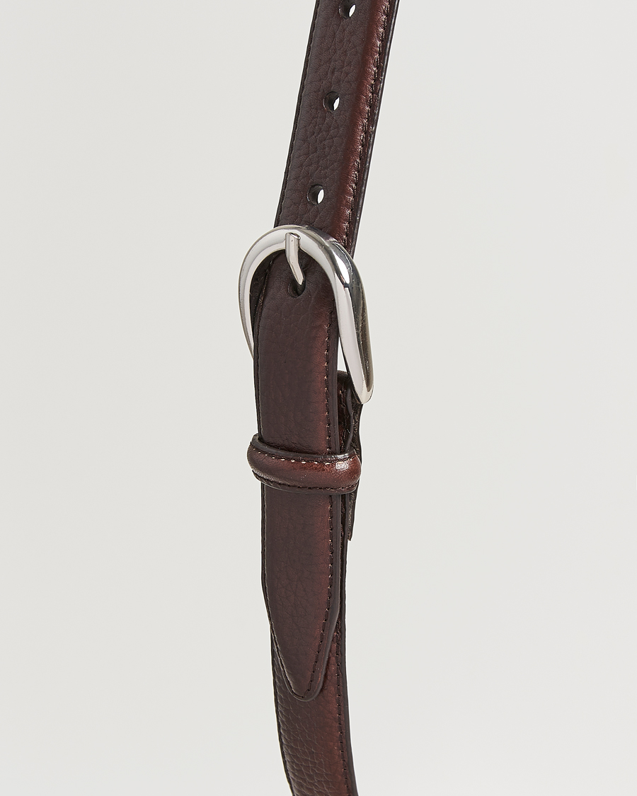 Uomini | Cinture | Loake Shoemakers | Loake 1880 Harry Grained Leather Belt Dark Brown