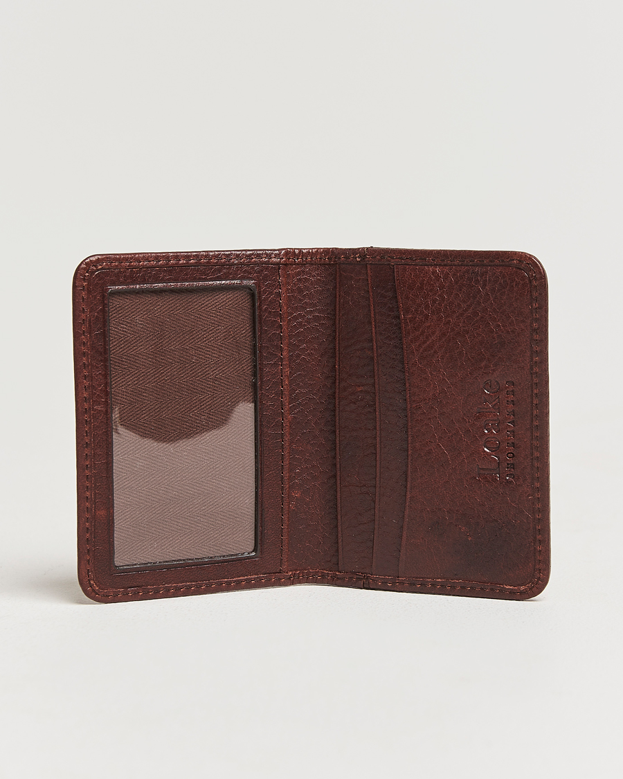 Uomini | Portafogli | Loake Shoemakers | Fenchurch Grained Leather Card Holder Dark Brown