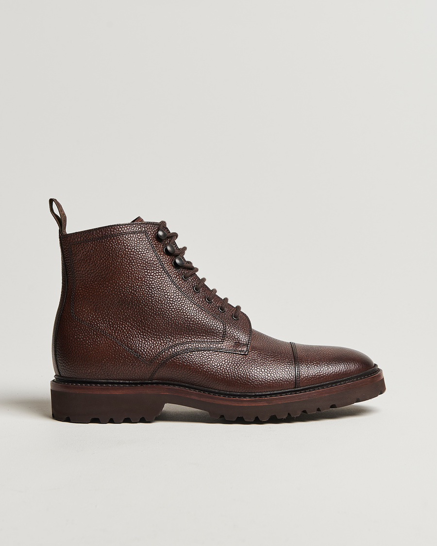 Uomini | Stivali | Loake Shoemakers | Aquarius Grained Lightweight Boot Dark Brown