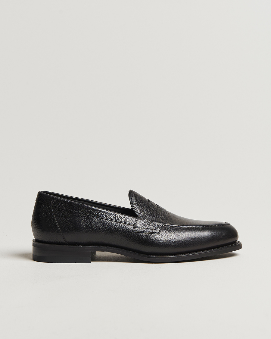 Uomini | Mocassini | Loake Shoemakers | Loake 1880 Imperial Grained Penny Loafer Black