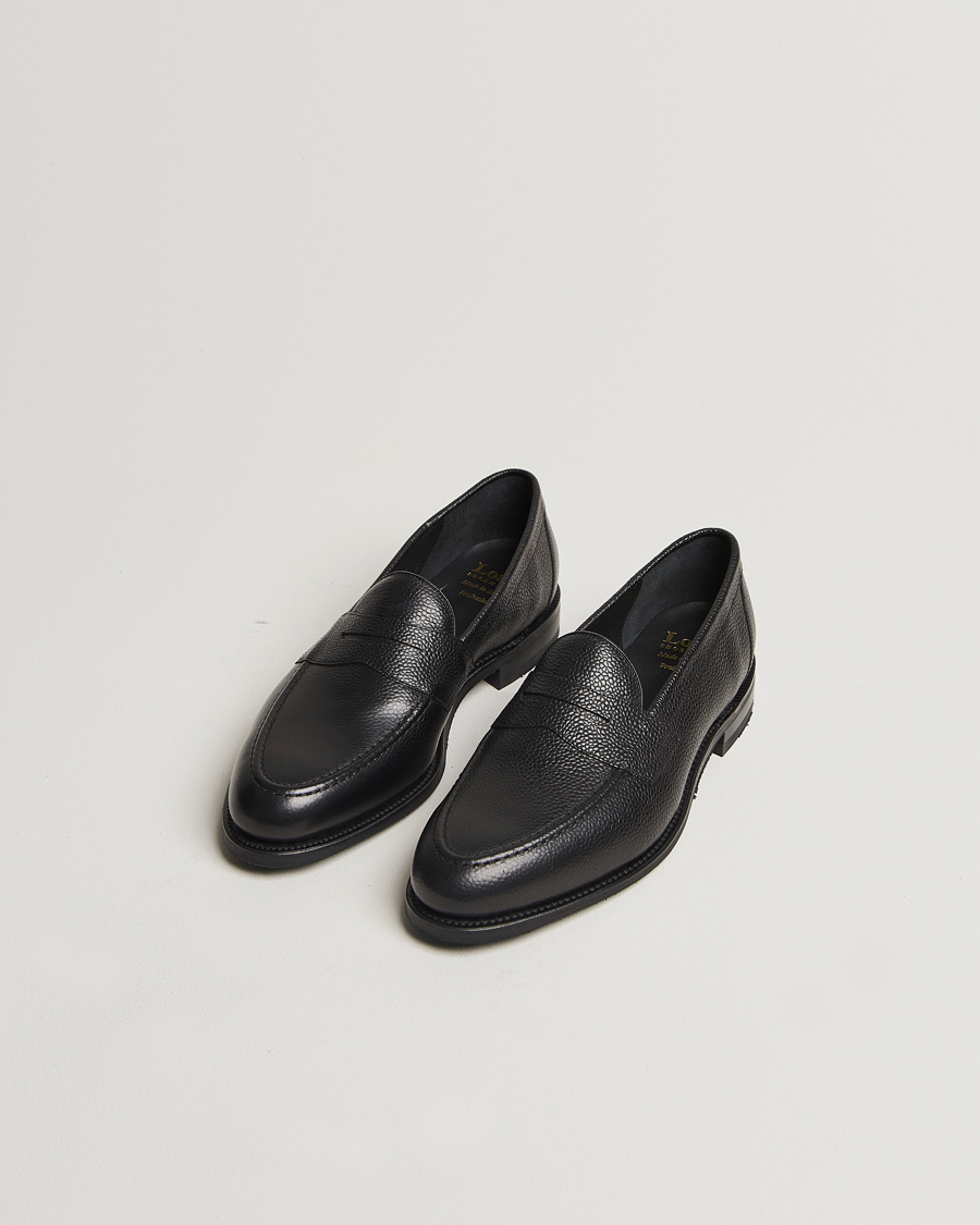 Uomini | Mocassini | Loake Shoemakers | Loake 1880 Imperial Grained Penny Loafer Black