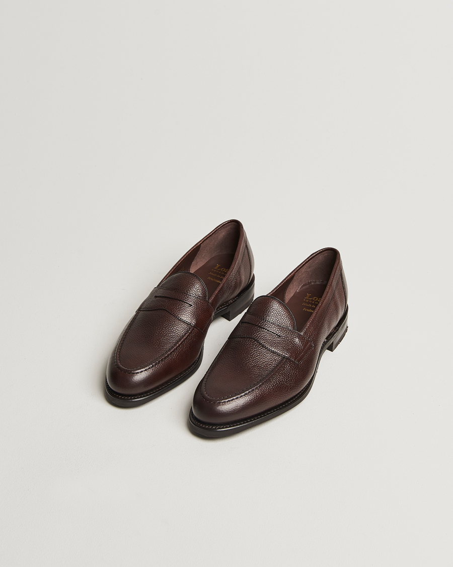 Uomini | Mocassini | Loake Shoemakers | Loake 1880 Imperial Grained Penny Loafer Dark Brown