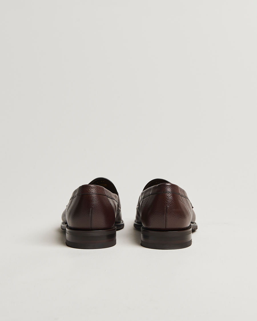 Uomini | Mocassini | Loake Shoemakers | Loake 1880 Imperial Grained Penny Loafer Dark Brown