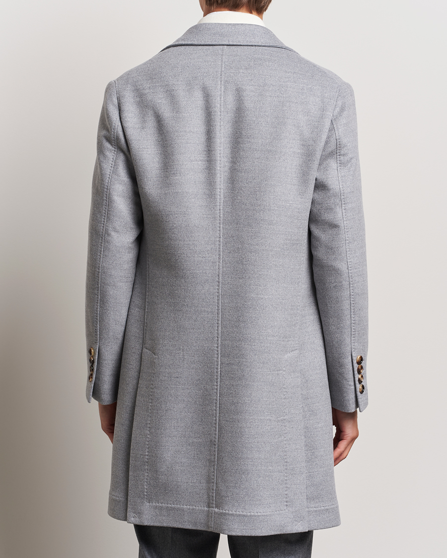 Uomini | Giacche | Brunello Cucinelli | Single Breasted Beaver Wool Coat Pearl Grey