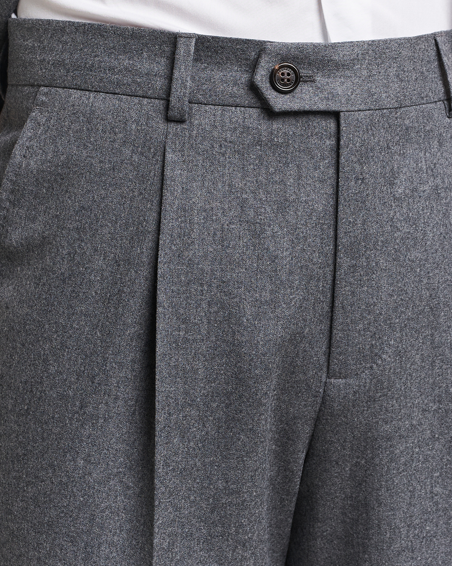 Uomini | Abiti | Brunello Cucinelli | Single Breasted Flannel Suit Grey Melange