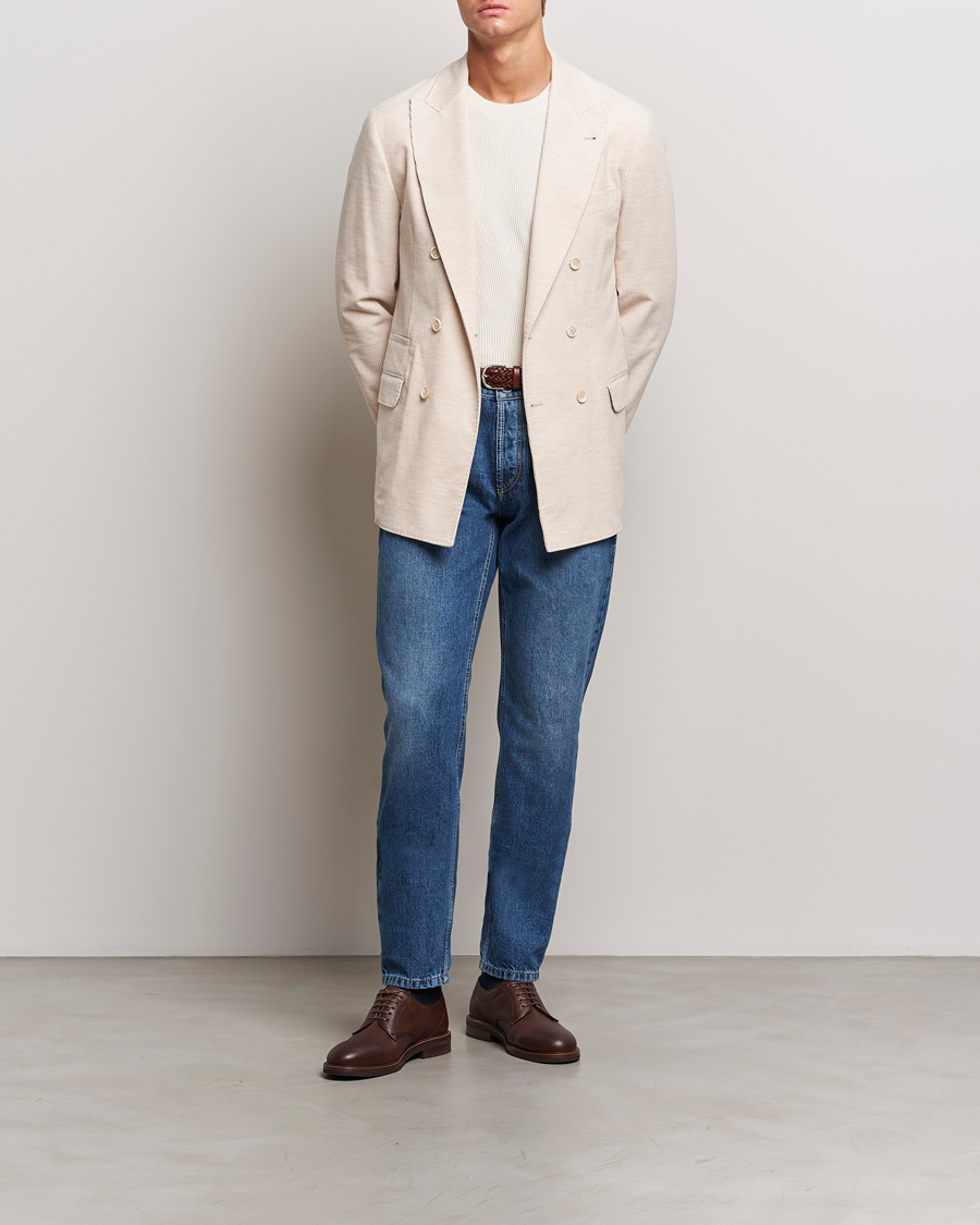 Uomini | Blazers | Brunello Cucinelli | Double Breasted Cashmere Corduroy Blazer Sand