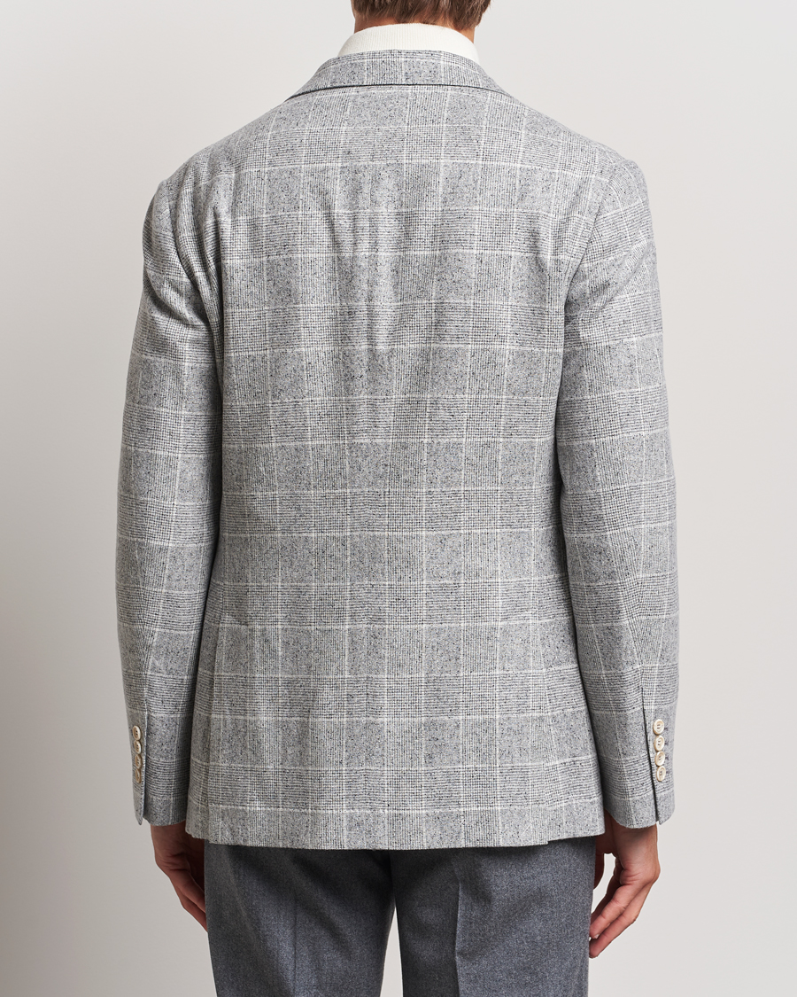 Uomini | Blazers | Brunello Cucinelli | Single Breasted Check Blazer Pearl Grey
