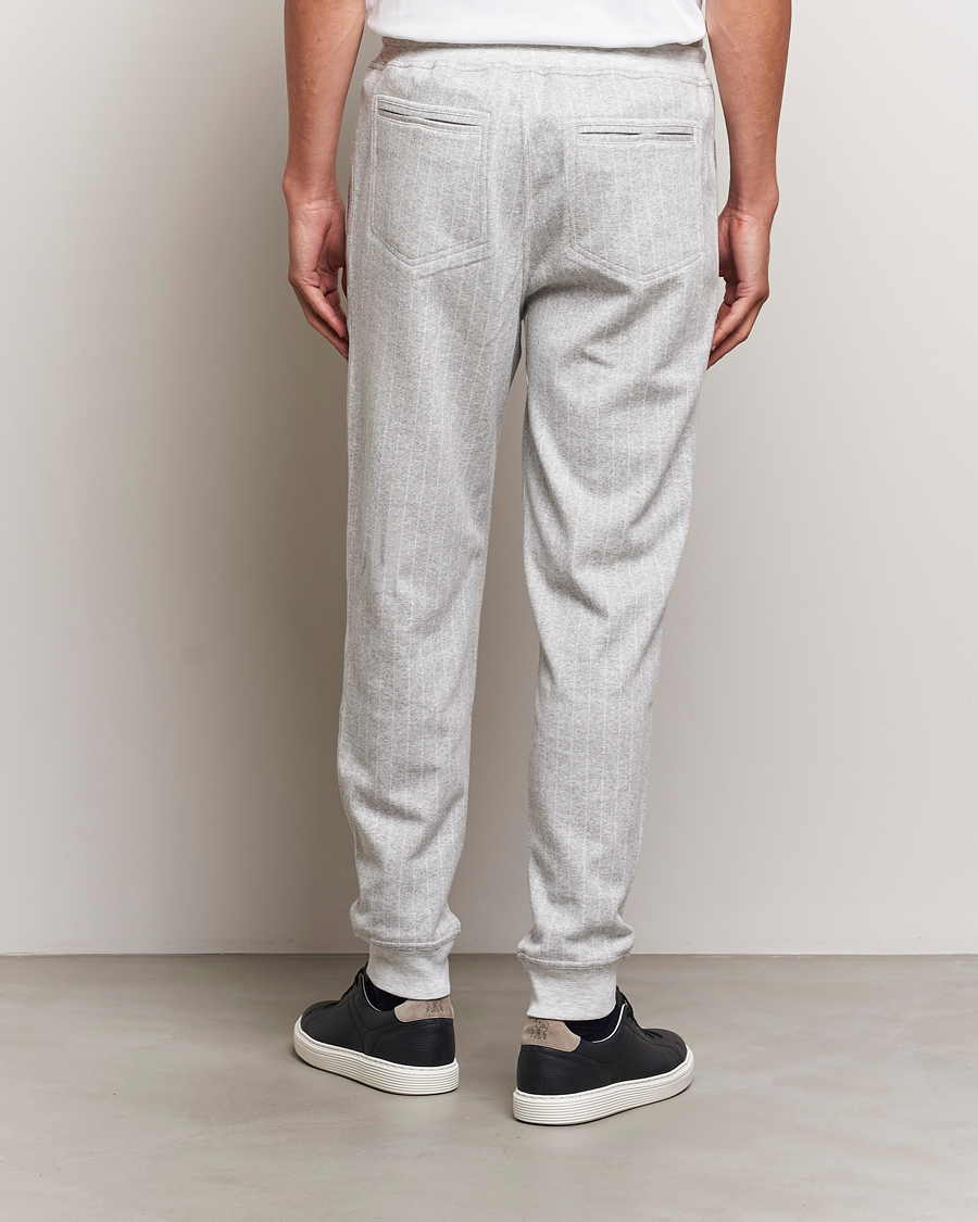 Uomini | Pantaloni | Brunello Cucinelli | Soft Pinstripe Sweatpants Pearl Grey