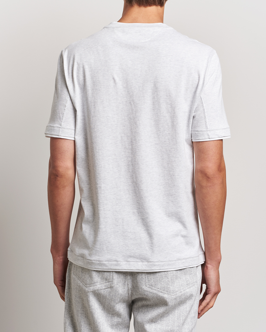 Uomini | T-shirt | Brunello Cucinelli | Short Sleeve Logo T-Shirt Light Grey