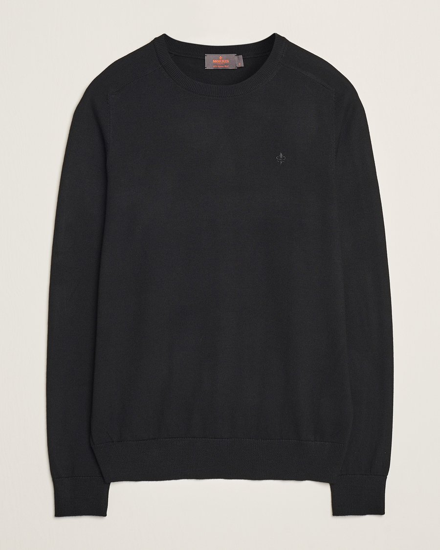 Uomini | Maglieria | Morris | Merino O-Neck Black