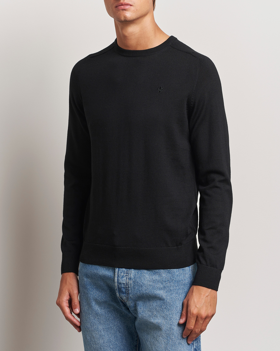 Uomini | Maglieria | Morris | Merino O-Neck Black