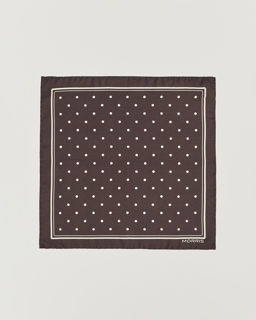 Uomini | Fazzoletti da taschino | Morris | Dot Pocket Square Brown