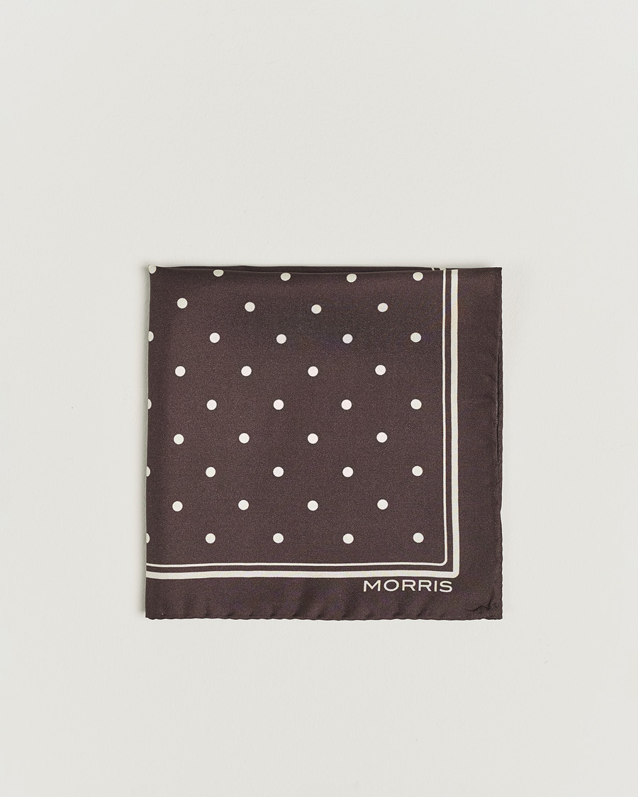 Uomini | Fazzoletti da taschino | Morris | Dot Pocket Square Brown