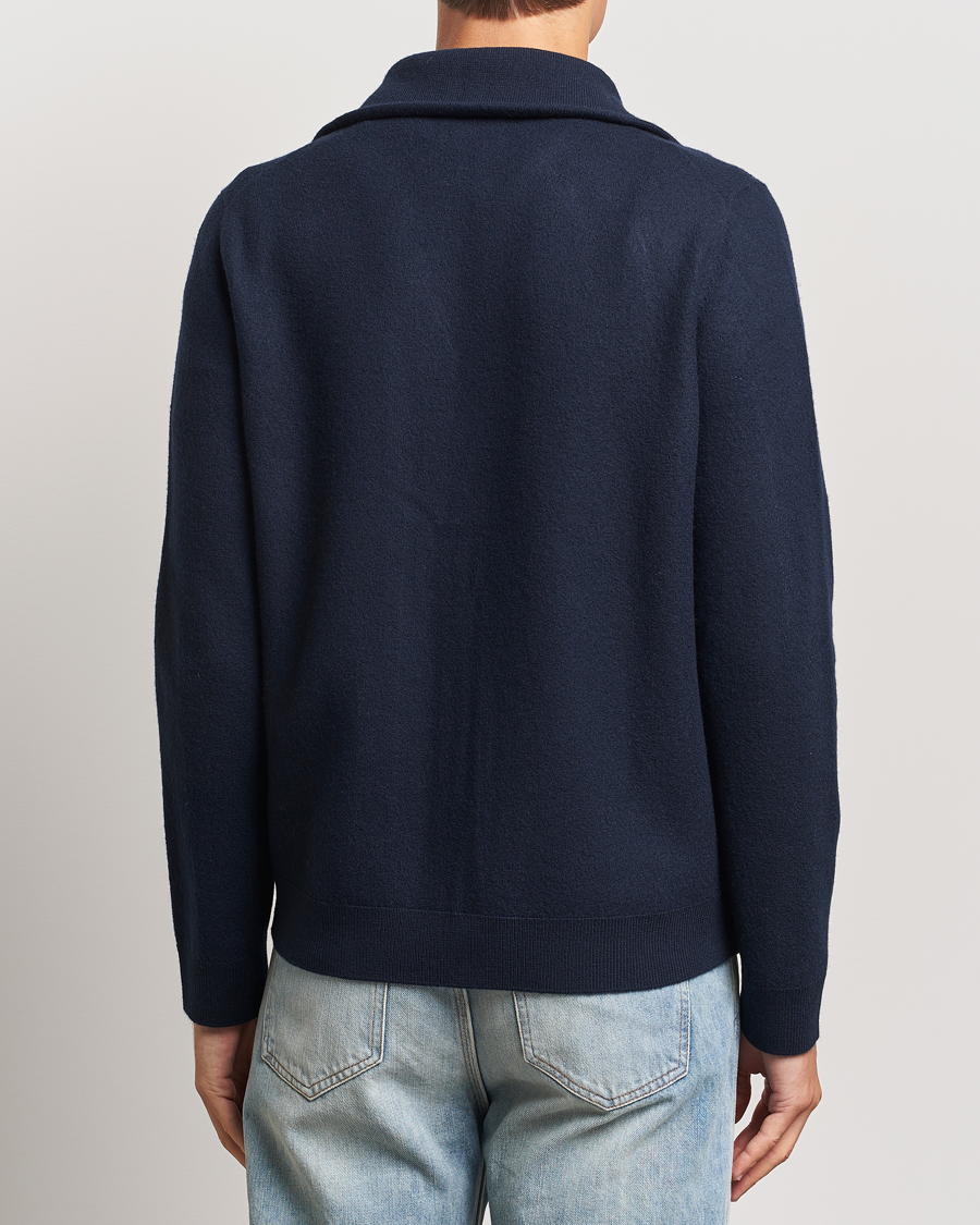 Uomini | Maglieria | Morris | York Knitted Zip Jacket Navy