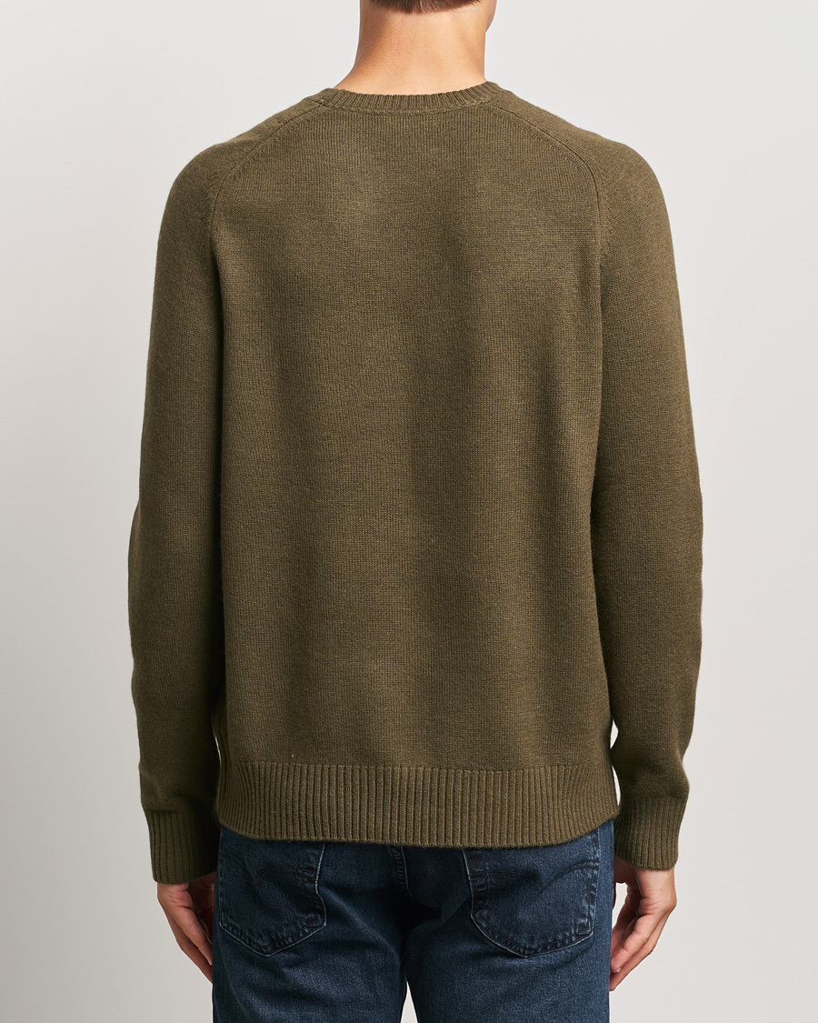 Uomini | Maglieria | Morris | Hertford Merino Crew Neck Olive