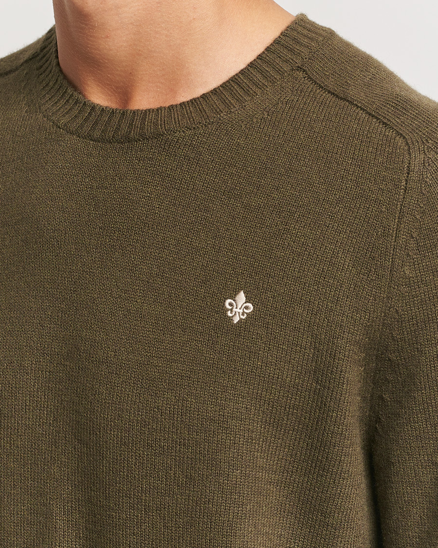 Uomini | Maglieria | Morris | Hertford Merino Crew Neck Olive