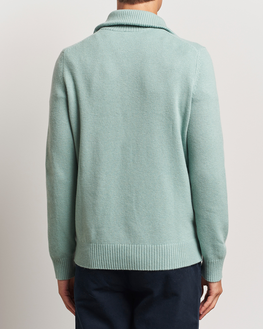 Uomini | Maglieria | Morris | Hertford Merino Half Zip Green