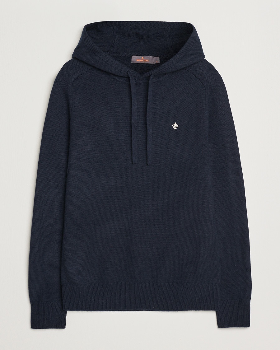 Uomini | Maglieria | Morris | Hertford Merino Hoodie Navy