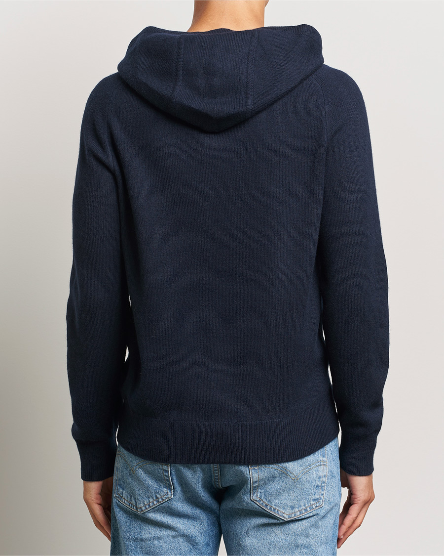 Uomini | Maglieria | Morris | Hertford Merino Hoodie Navy