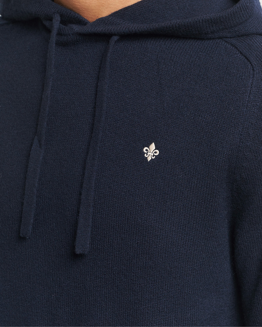 Uomini | Maglieria | Morris | Hertford Merino Hoodie Navy