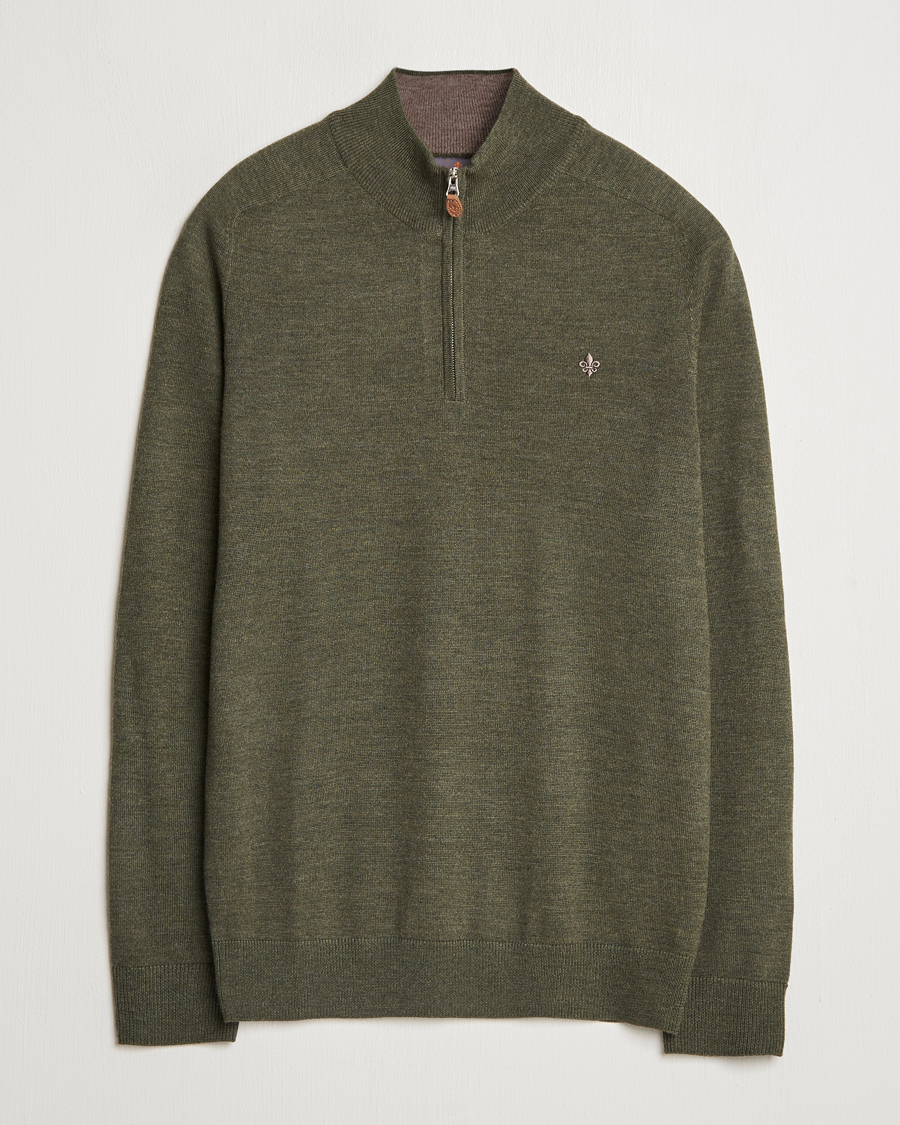 Uomini | Maglieria | Morris | John Merino Half Zip Olive