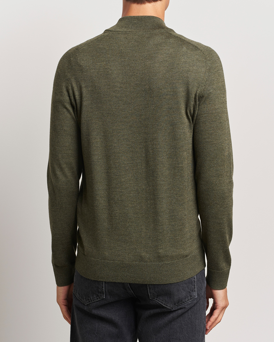 Uomini | Maglieria | Morris | John Merino Half Zip Olive