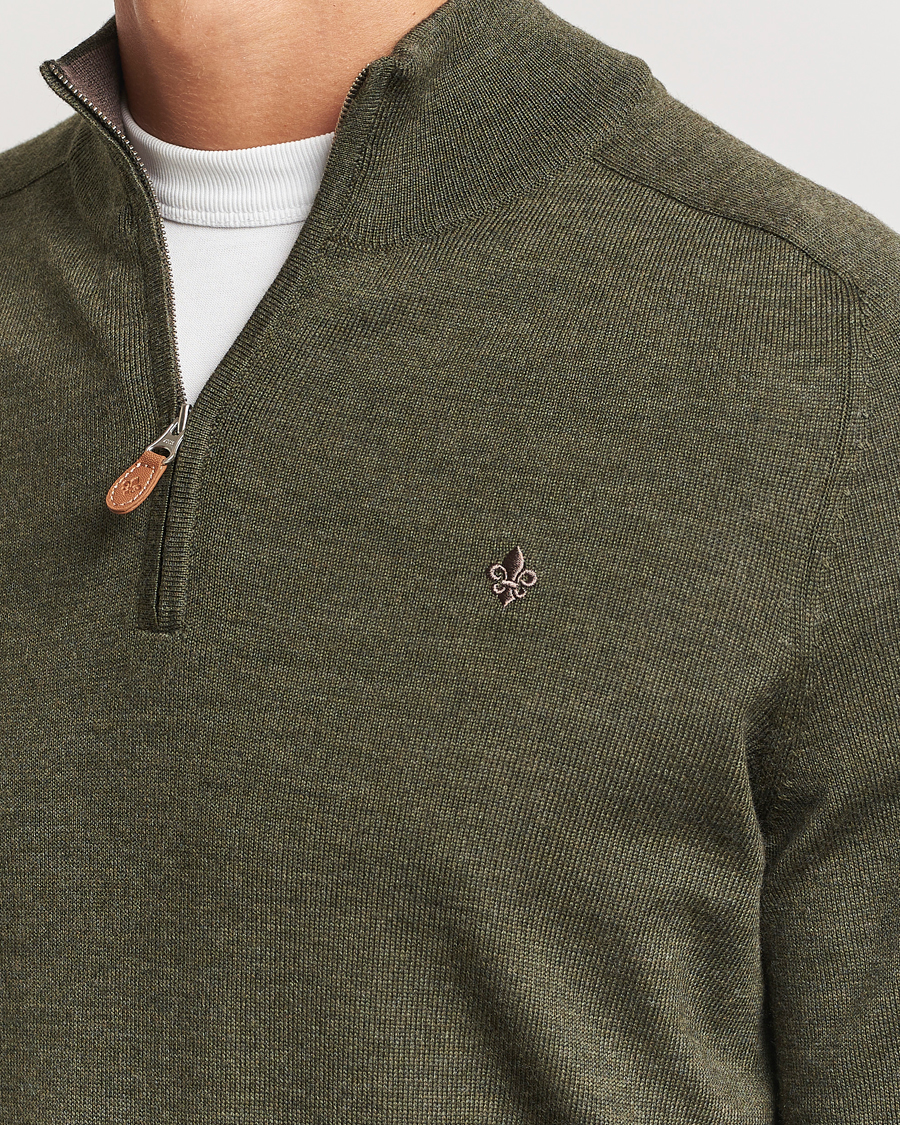 Uomini | Maglieria | Morris | John Merino Half Zip Olive