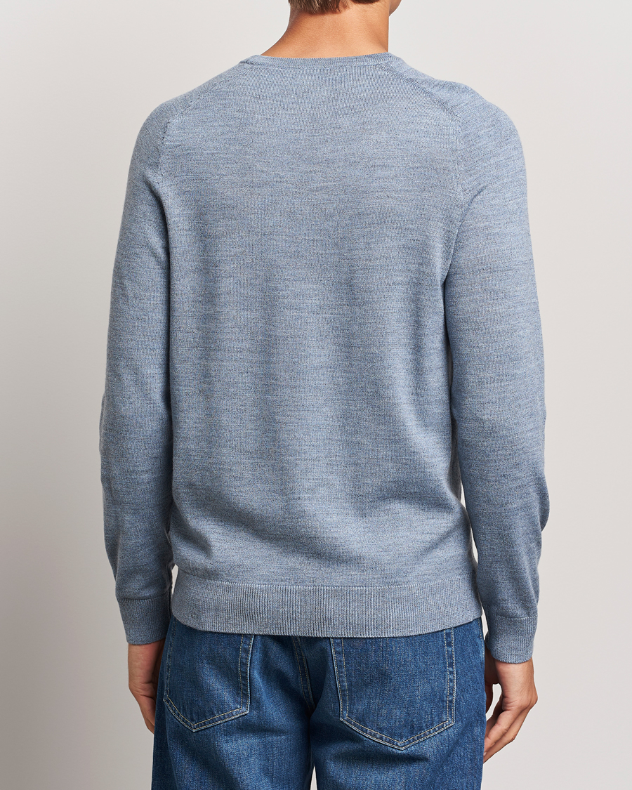 Uomini | Maglieria | Morris | Merino O-neck Light Blue