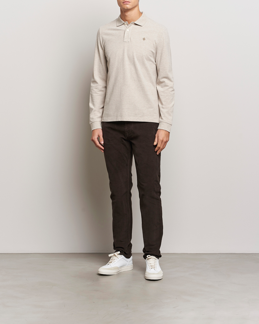 Uomini | Maglieria | Morris | Camden Long Sleeve Polo Khaki