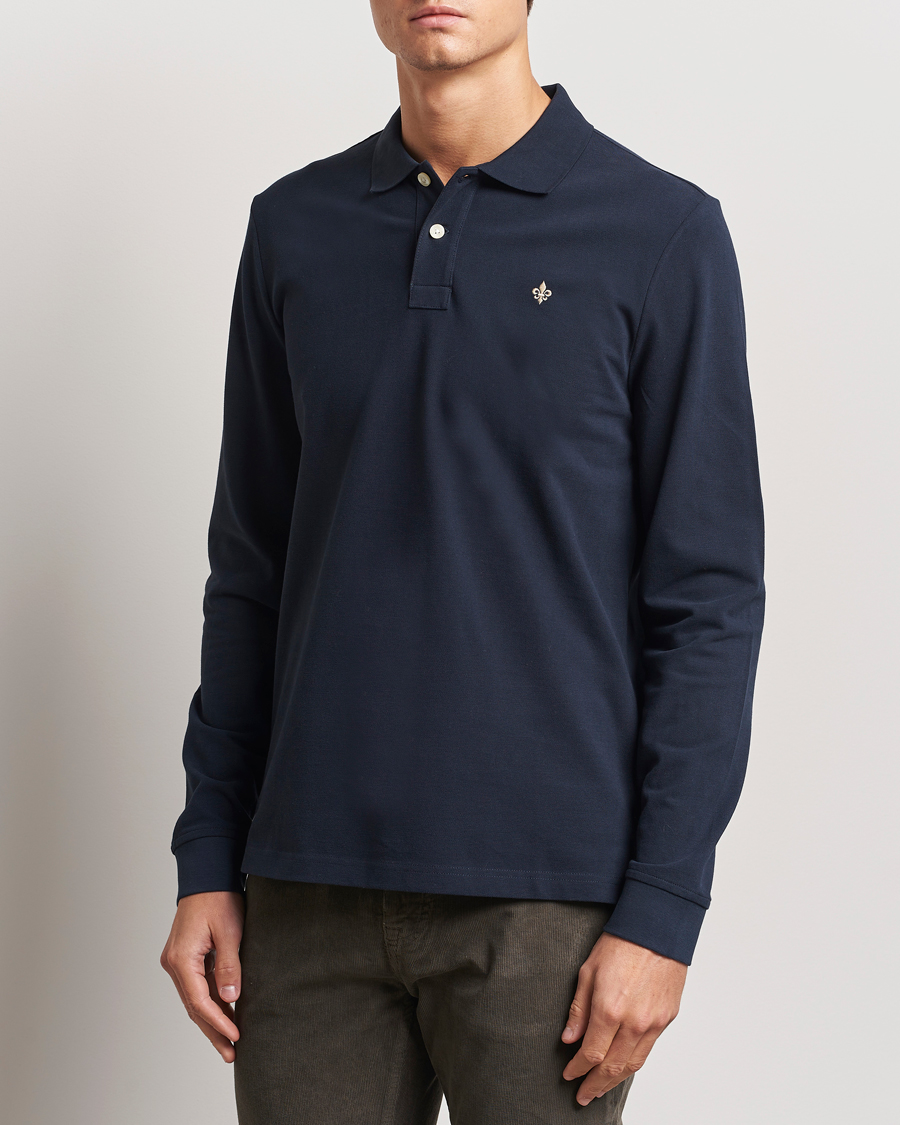 Uomini | Maglieria | Morris | Camden Long Sleeve Polo Blue