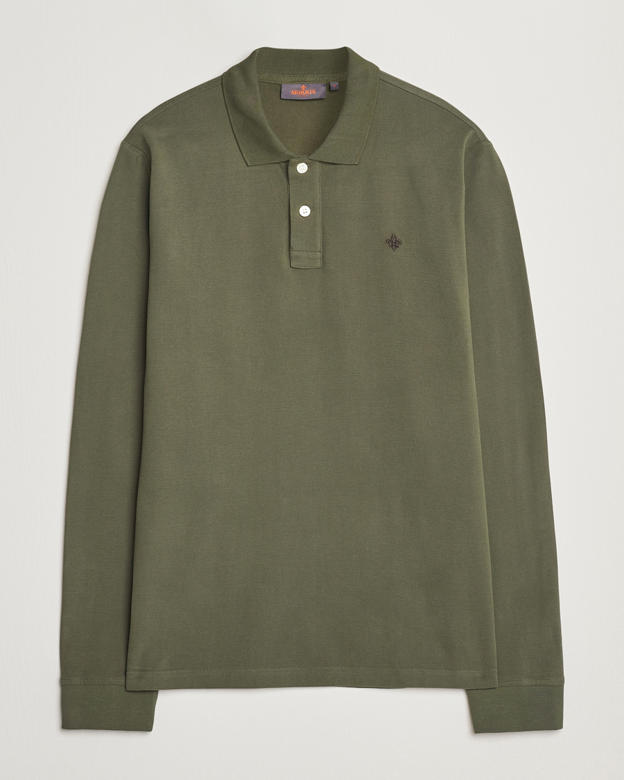 Uomini | Maglieria | Morris | Camden Long Sleeve Polo Olive