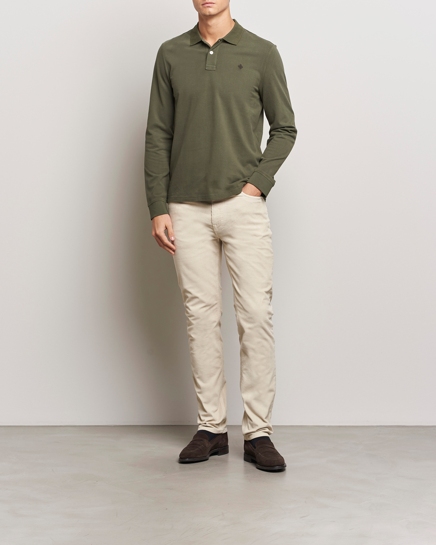 Uomini | Maglieria | Morris | Camden Long Sleeve Polo Olive