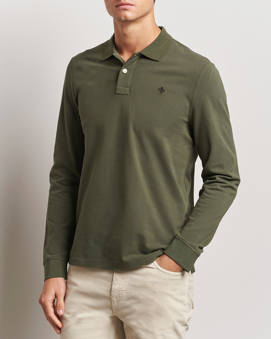 Uomini | Maglieria | Morris | Camden Long Sleeve Polo Olive