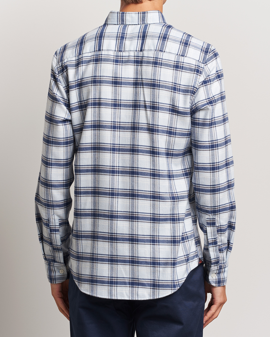 Uomini | Camicie | Morris | Soft Check Flannel Shirt Blue