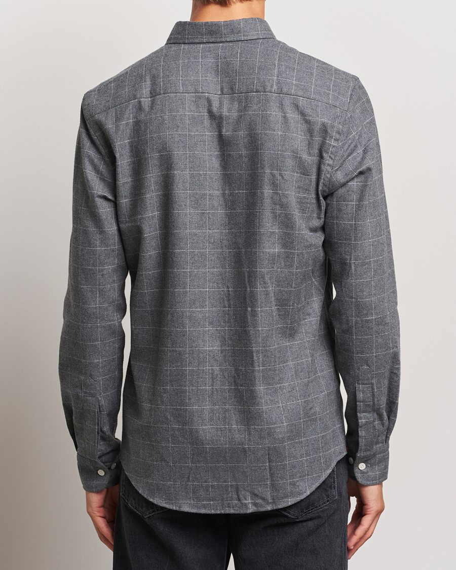 Uomini | Camicie | Morris | Flannel Overcheck Shirt Grey