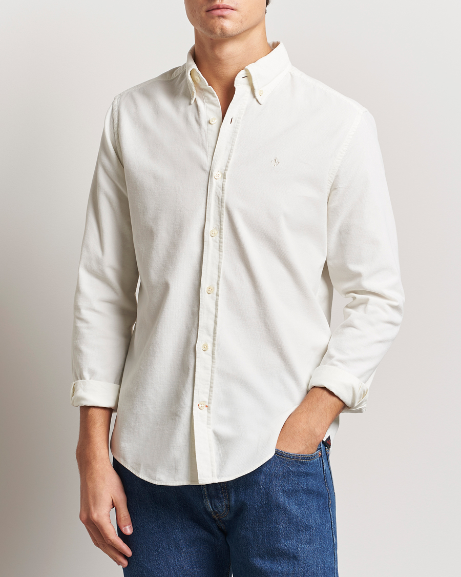 Uomini | Camicie | Morris | Douglas Corduroy Shirt Off White