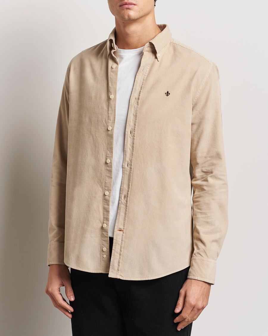 Uomini | Camicie | Morris | Douglas Corduroy Shirt Khaki