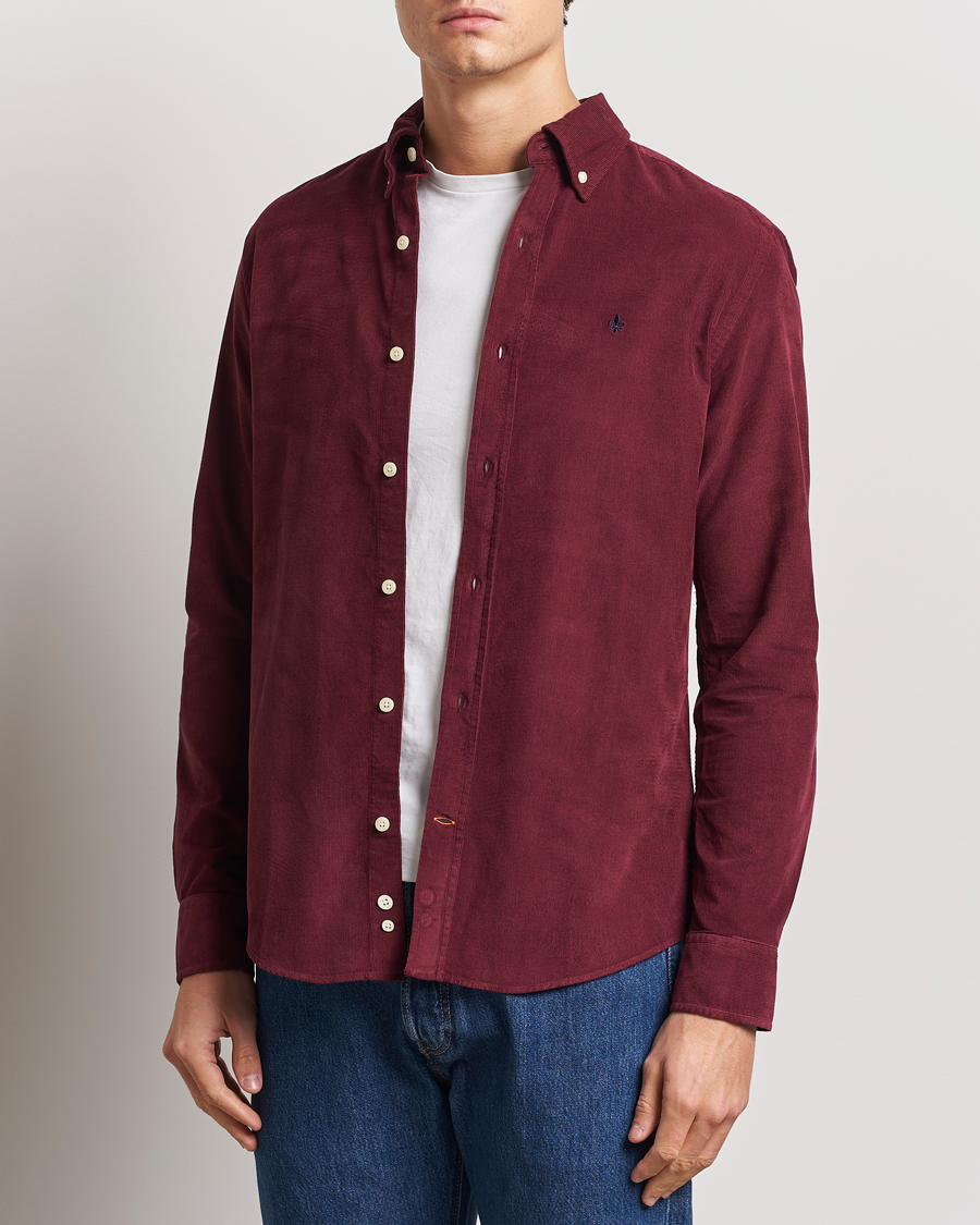Uomini | Camicie | Morris | Douglas Corduroy Shirt Wine Red