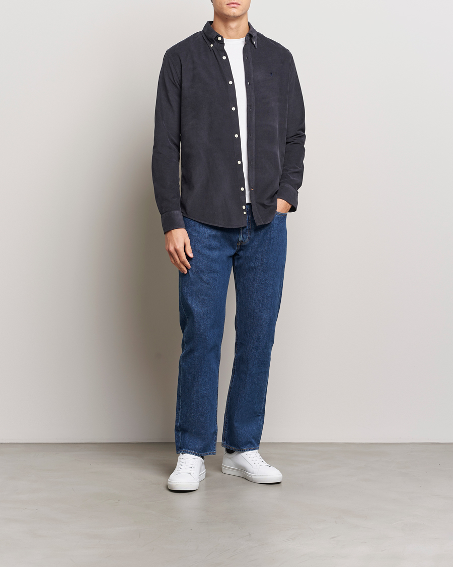 Uomini | Camicie | Morris | Douglas Corduroy Shirt Navy