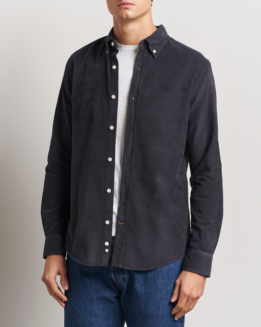 Uomini | Camicie | Morris | Douglas Corduroy Shirt Navy