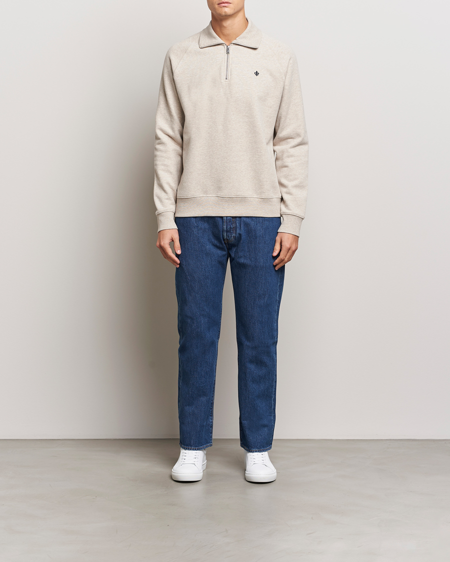 Uomini | Maglieria | Morris | Maryon Half Zip Sweatshirt Khaki
