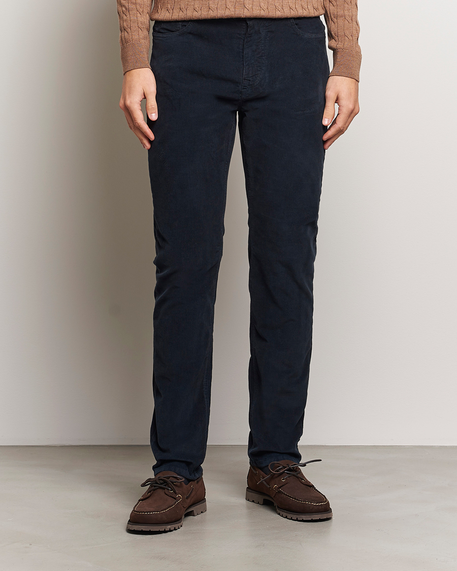 Uomini | Pantaloni | Morris | James Corduroy 5-Pocket Pant Navy