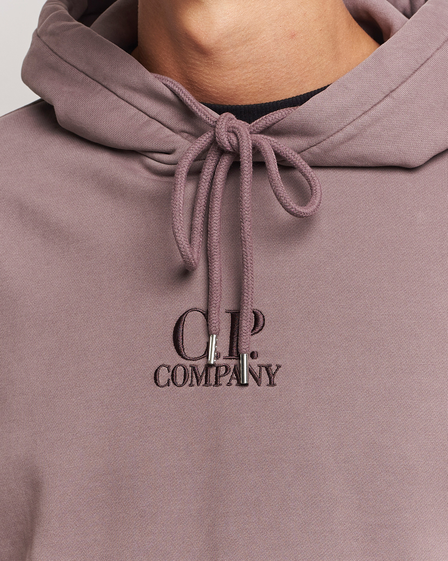 Uomini | Maglieria | C.P. Company | Brushed Emerized Fleece Hood Sweatshirt Washed Purple