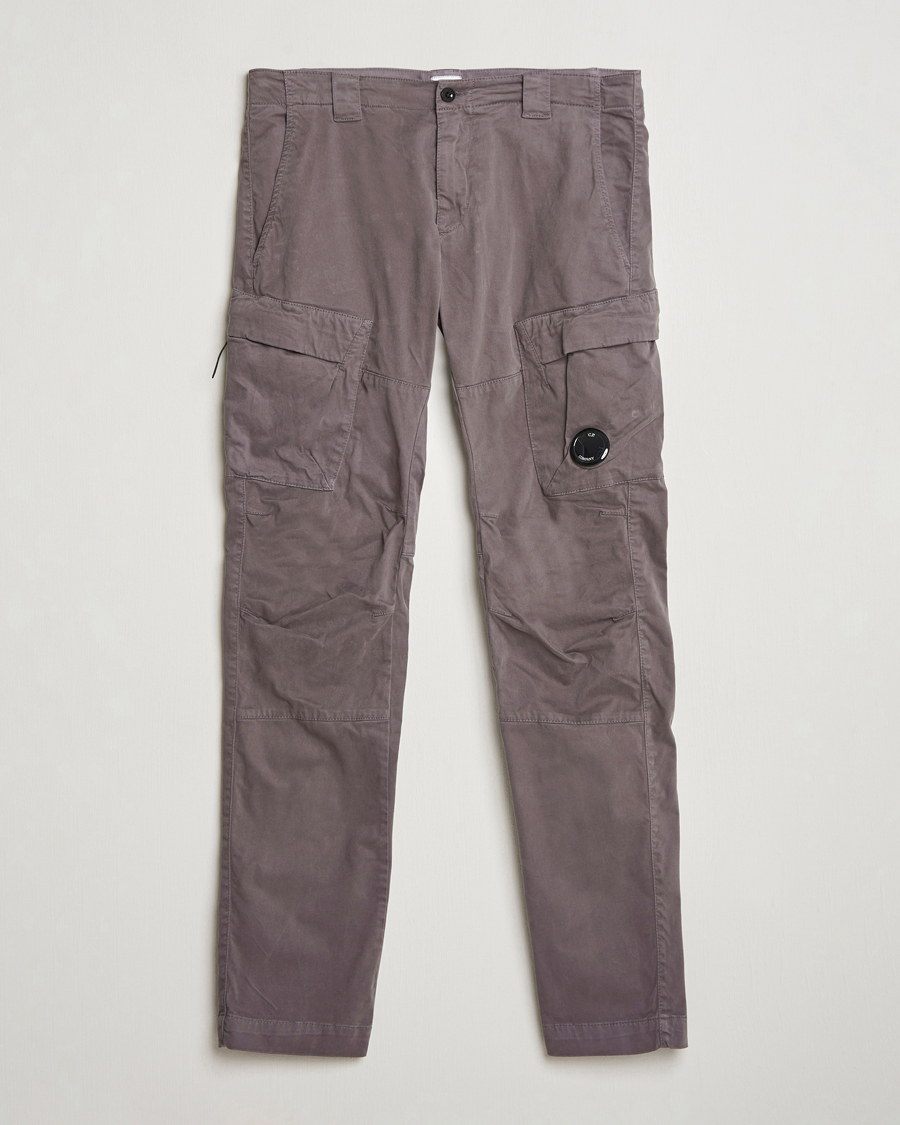 Uomini | Pantaloni | C.P. Company | Stretch Satin Lens Cargo Pants Dark Grey