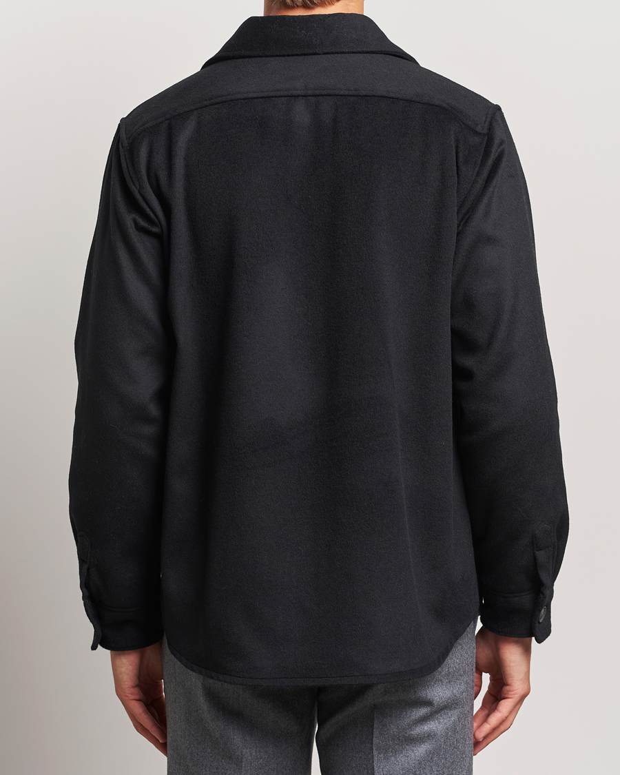 Uomini | Giacche | Oscar Jacobson | Maverick Wool/Cashmere Shirt Jacket Black