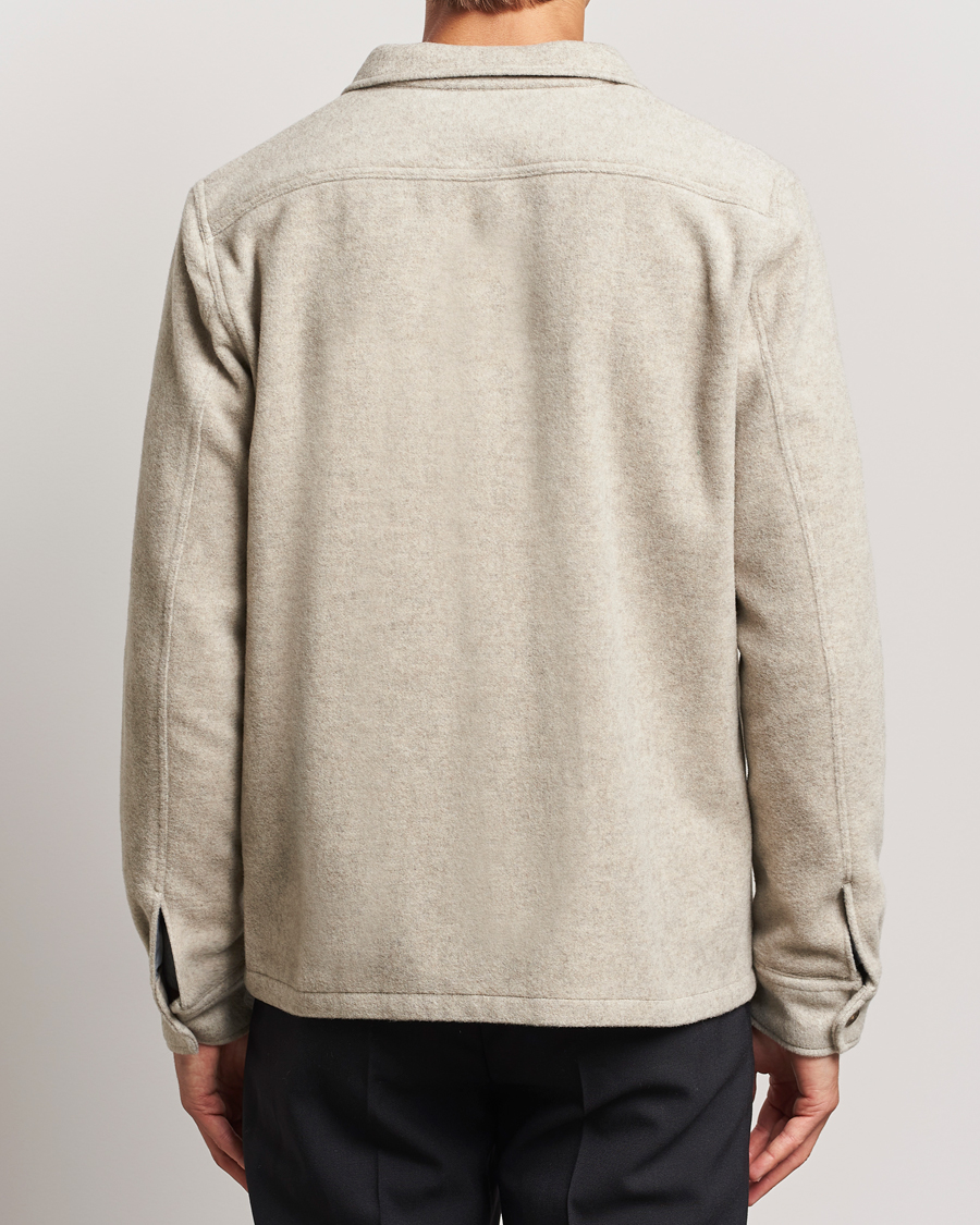 Uomini | Giacche | Oscar Jacobson | Safari Wool Shirt Jacket Beige