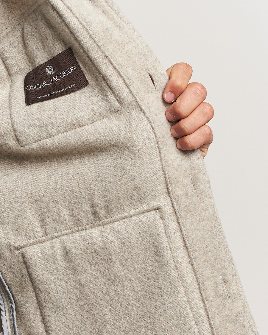 Uomini | Giacche | Oscar Jacobson | Safari Wool Shirt Jacket Beige