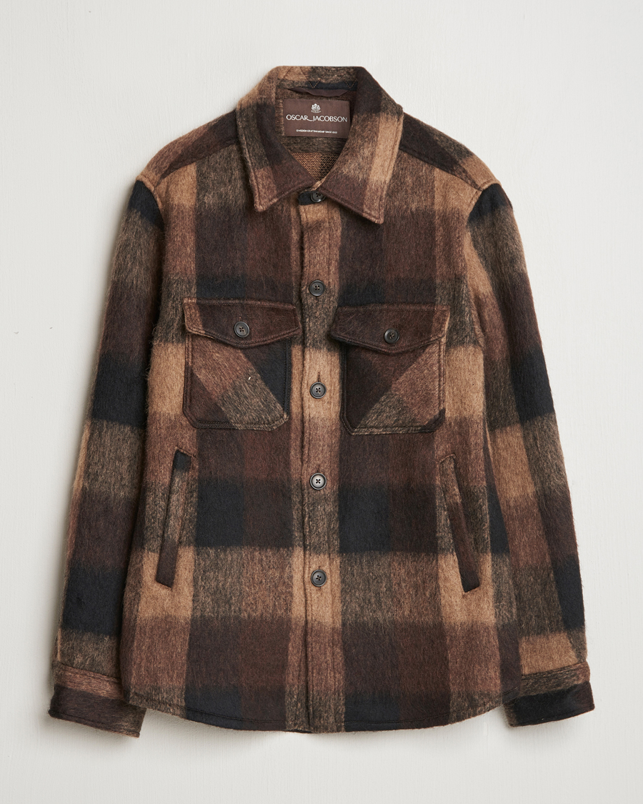 Uomini | Giacche | Oscar Jacobson | Maverick Checked Shirt Jacket Brown